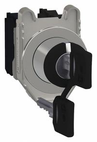 SCHNEIDER ELECTRIC Selector Switch: 3 Position, 30 mm Panel Mounting Size, 2NO, Series XB4 (MPN XB4FG33). Key specifications — Manufacturer Part Number: XB4FG33; Brand: SCHNEIDER; Switch Action: Maintained/Maintained/Maintained; Contact Form: 2NO; Key Removal Position: Center.