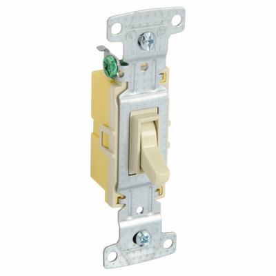 BRYANT Wall Switch: Toggle Switch, Single Pole, Maintained, Ivory, 120V AC - Toggle Wall Switches