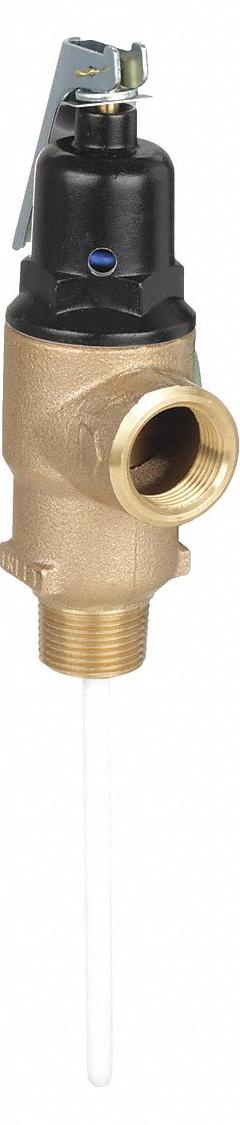 CASH ACME Temperature and Pressure Relief Valve: Section IV ASME Section, MNPT x FNPT, Brass (MPN 16934-0150). Key specifications — Brand: CASH ACME; Body Material: Brass.