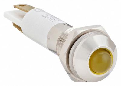 APPROVED VENDOR Raised Panel Light: 5/16 in Panel Mounting Hole Dia, LED, Yellow, Raised Head - LED Indicator Pilot Lights
