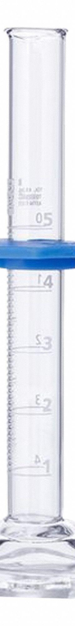 GLOBE SCIENTIFIC Graduated Cylinder: 5 mL, B, To Deliver (TD), 0.1 mL Graduation Increments - mL (MPN 8330005). Key specifications — ASTM Specification: E1272; Brand: GLOBE SCIENTIFIC; USP Specification: Type I; Closure Included: No; Includes: Bumper.