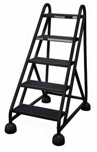 COTTERMAN Rolling Ladder: 3.8 ft Platform Ht, Partially Assembled, Steel, Wt-Actuated Auto-Lock (MPN ST-520 A2 C7 P5). Key specifications — Includes Handrails: Handrails Not Included; Material: Steel; Brand: COTTERMAN; Color: Black.