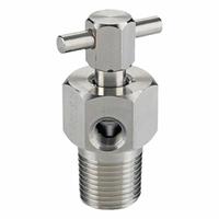 HAM-LET Purge Valve: 316L Stainless Steel, 1/2" MNPT, 6,000 psi Pressure, 1/8" FNPT (MPN M-01-8N-SS). Key specifications — Brand: HAM-LET; Drain: 1/8" FNPT; Inlet Connection: 1/2" MNPT.