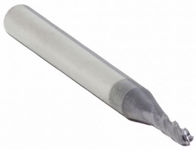 APPROVED VENDOR Ball End Mill: Carbide, AlTiN Coated, 4 Flute, 3/64" Mill Dia, 1/8" LOC - General Purpose Carbide Ball End Mills