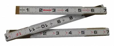 WESTWARD Engineers Rule: 30PC12, 6 ft / 1,800 mm, 1.81 in Thick, 1/100 ft/1/16 in - Folding Rulers