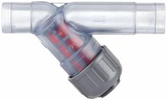 GF PIPING SYSTEMS Y Strainer: 1 1/2 in, Spigot, Mesh, 0.0331 in Screen Size, PVC, EPDM, 8 1/8 in Lg (MPN 192306500). Key specifications — Brand: GF PIPING SYSTEMS; Seal Material: EPDM; Port 1 Connection Type: Spigot; Manufacturer Part Number: 192306500; Screen Material: PVC.