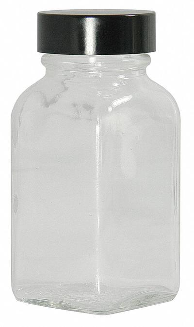 QORPAK Mixing/Storage/Sampling Bottle: 60 mL, 33-400, Phenolic, PolyCone, Colorless - Rectangular Glass Lab Bottles