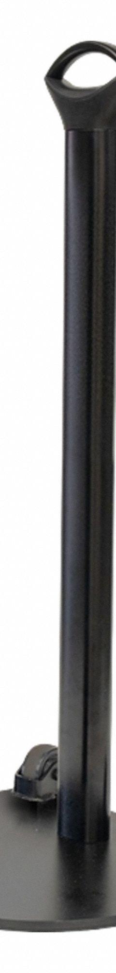 MODUS Belt Barrier Post: Wheeled, 40 in Post Ht, Black, Aluminum, Nonfillable Base, Flat (MPN ZP+AttachStand). Key specifications — Brand: MODUS; Post Color: Black; Post Material: Aluminum; Base Material: Aluminum; Base Shape: Flat.