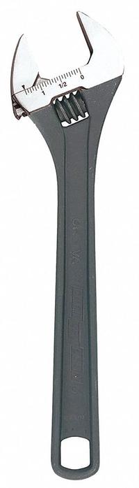 CHANNELLOCK Adjustable Wrench: Alloy Steel, Black Phosphate, 8 in Overall Lg, 1 3/16 in Jaw Capacity (MPN 808NW). Key specifications — attr309359: Black Phosphate; attr324924: CHANNELLOCK; attr309358: Alloy Steel.