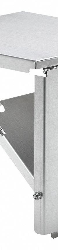 HOFFMAN Folding Shelf: Support Laptop and Other Equipment During Maint/Inspection, Stainless Steel (MPN ACSHELF1818SS). Key specifications — Finish: Brushed; Brand: HOFFMAN; Accessory Type: Folding Shelf; Application: Support Laptop and Other Equipment During Maintenance/Inspection; Features: It Automatically Locks in the Horizontal Position When Raised When Not in Use; Material: Stainless Steel.