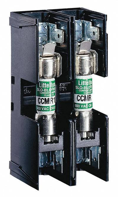 LITTELFUSE Fuse Block: Open Block Design, 2 Pole, 600 V AC, Pressure Plate - Fuse Blocks for UL Class CC Fuses