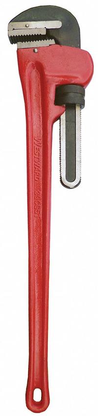 WESTWARD Pipe Wrench: Cast Iron, 8 in Jaw Capacity, Serrated, 60 in Overall Lg, I-Beam (MPN 39CG51). Key specifications — attr309808: I-Beam; attr309815: Cast Iron; attr324941: WESTWARD.