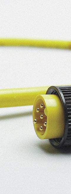 Cordset: 7/8"-16 Female Right Angle x Bare Wire, 5 Pins, Yellow, PVC, 20 ft Cable Lg (MPN 105001A01F200). Key specifications — Cable Jacket Color: Yellow; NEMA Rating: 6P; Cable Jacket Material: PVC; IP Rating: IP68; Wire Size: 16 AWG; Brand: BRAD HARRISON.