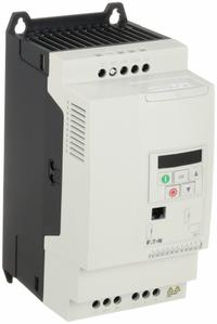 EATON Variable Frequency Drive: In Phase Three, Out Phase Three, 5 hp, 18 A Output Current - Max (MPN DC1-32018NB-A20CE1). Key specifications — Style: Compact; Color: White; Output Phase: Three.