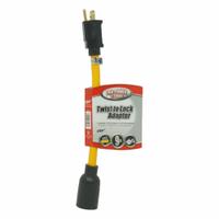 SOUTHWIRE Cord Adapter: 9 in Lg, 12 AWG, 5-15P Plug, L5-20R Receptacle, Yellow, 125V AC (MPN 90208802). Key specifications — Temperature Rating: -40° to 140°F; NEMA Plug Configuration: 5-15P; NEMA Receptacle Configuration: L5-20R; Brand: SOUTHWIRE.