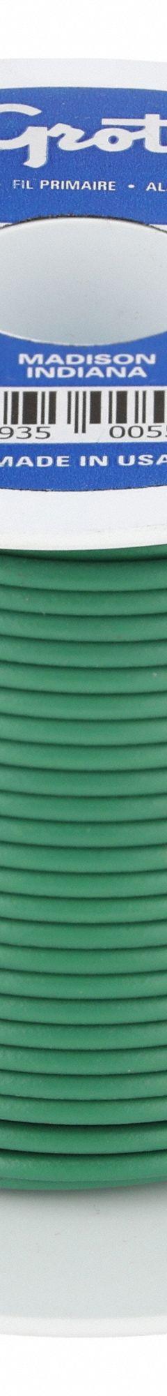 GROTE Primary Automotive Wire: GPT, 100 ft, 1 Conductor, 16 AWG, Green, 60 V Volt, SAE J1128 (MPN 87-8006). Key specifications — Brand: GROTE.