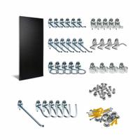 TRITON PRODUCTS Pegboard Panel Kit: Round, 1/4 in Peg Hole Size, 48 in x 24 in x 1/4 in, ABS, Black (MPN DB-36BKH-Kit). Key specifications — Material: ABS; Finish: Matte; Peg Hole Shape: Round; Includes: Spring Clips: (5) Extended Spring Clip; Color: Black; Brand: TRITON PRODUCTS.