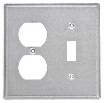 RACO Electrical Box Cover: 2 Gangs, Open, For Square Box Shape, Galvanized Steel - Galvanized Electrical Box Covers