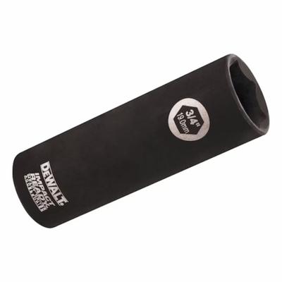 DEWALT Impact Socket: 1/2 in Drive Size, SAE, 3/4 in Socket Size, 6-Point, Deep - 1/2" Drive Impact Sockets
