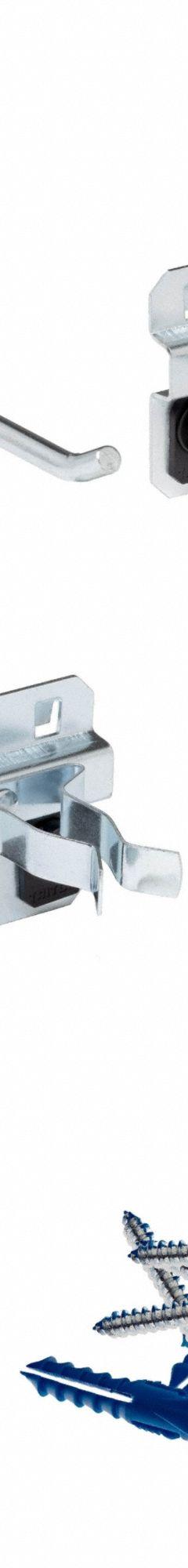 TRITON PRODUCTS Pegboard Strip Kit: Square, 3/8 in Peg Hole Size, 4 1/2 in x 18 in x 9/16 in, Steel (MPN LBS18T-SLV). Key specifications — Material: Steel; Finish: Epoxy Coated; Peg Hole Shape: Square; Includes: Strip: LBS-4S; Color: Silver; Brand: TRITON PRODUCTS.