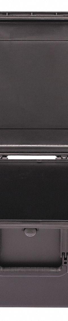 SKB Protective Case: 17 in x 22 in x 12 3/4 in Inside, No Foam, Black, 2 Wheels, 18 lb Wt, IP67 (MPN 3I-2217-12BE). Key specifications — Handle Style: Folding; Brand: SKB; Case Closure Type: Latches.