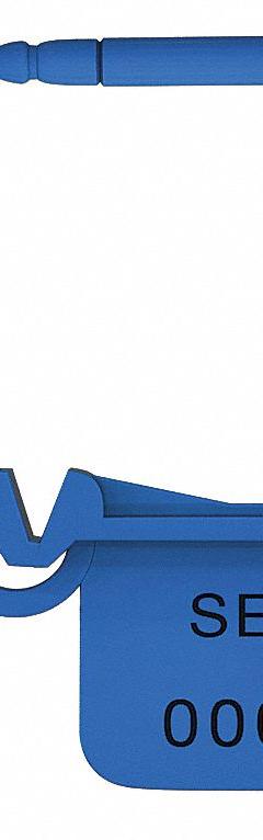 UNIVERSEAL Padlock Seals: Blue, Plastic, 15 lb Breaking Strength, 1 1/4 in Hasp Lg, 50 PK (MPN UFLEX BLUE50). Key specifications — Brand: UNIVERSEAL; Marking Color: Black; Marking Included: Numbers; Marking Message: Sealed; Marking Numbering: Sequential; Lock Material: Plastic.