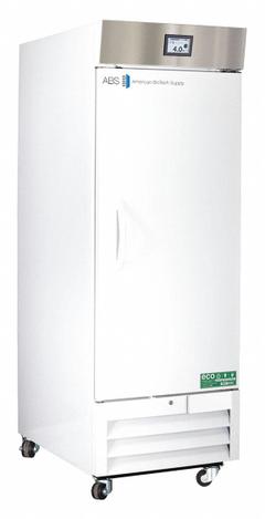 AMERICAN BIOTECH SUPPLY Lab Refrigerator: 26 cu ft, Upright, 1°C to 10°C, 36 1/2 in Overall Dp (MPN ABT-HC-26S-TS). Key specifications — Door Opening Style: Right; Color: White; Alarm Type: Door Ajar; Manufacturer Part Number: ABT-HC-26S-TS; Brand: AMERICAN BIOTECH SUPPLY; Product Type: Lab Refrigerator; Door Type: Swing Solid; Refrigerant Type: R-290.