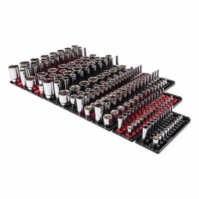 TEKTON Socket Set: 1/4 in, 3/8 in, 1/2 in Drive, 214 Piece, 6-Point - SAE & Metric Socket Sets