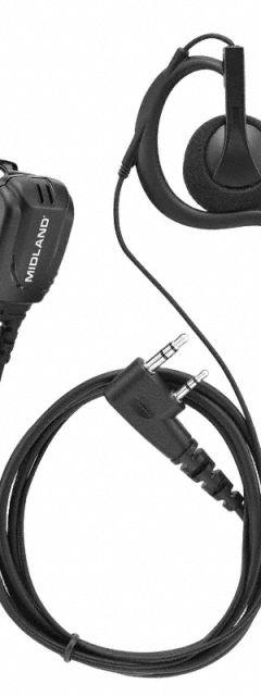 MIDLAND Earpiece: Fits Midland, For BizTalk BR Series, Ear Hook, Push To Talk, Black, 1 Wires, Wired (MPN BA2). Key specifications — Connector Type: 2 Pin; Compatible Radio Series: BizTalk BR; Push To Talk: Yes; Manufacturer Part Number: BA2; Brand: MIDLAND.
