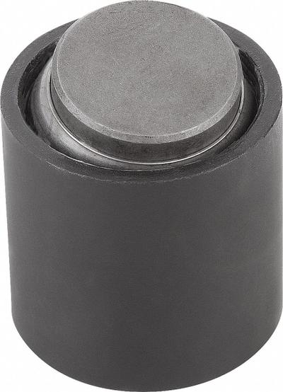 KIPP Tapped Gripper w/Flat Pad: M10, 8 mm Tap Dp, 16 mm Pad Dia, 58 kN Max Load - Tapped Grippers with Flat Stainless Steel Pad