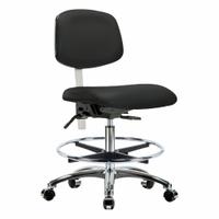 Cleanroom Task Chair: Vinyl, Armless, Ht Range 21 1/2 in to 29 in, 18 1/2 in Seat Wd, 17 in Seat Dp (MPN BR-NCR-VMBCH-CR-T0-A0-CF-CC-8540). Key specifications — Foot Support: Yes; Back Tilt Backward: 13.5°; Back Tilt Forward: 10.5°; Base Material: Aluminum; Brand: APPROVED VENDOR; Product Type: Cleanroom Task Chair; Cleanroom Class: ISO 5; ESD-Safe: Not ESD Safe.