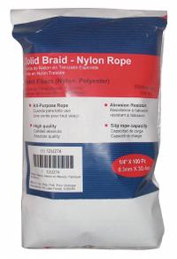 APPROVED VENDOR General Purpose Utility Rope: Braid, 1/4 in Dia, 105 lb Working Load Limit, White (MPN 12U274). Key specifications — Brand: APPROVED VENDOR; Rope Type: Dynamic.