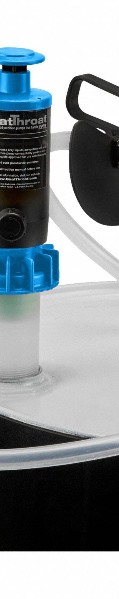 GOATTHROAT PUMPS Air Drum Pump: Pump w/ Discharge Hose & Nozzle - Air & Hand-Operated Piston Drum Pumps