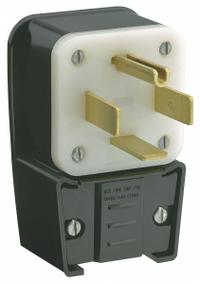 LEVITON Straight Blade Plug: 14-60P, 125/250V AC, 60 A, 3 Pole, 4 Blade, Black (MPN 9462-P)