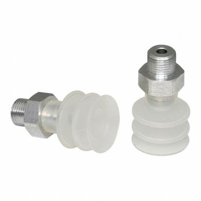 SCHMALZ Vacuum Pad Assembly: Multi-Bellows, 2.5 Folds, G1/8 in Vacuum Port, 21 mm Pad Dia - Bellows Type Food-Safe Vacuum Pad Assemblies