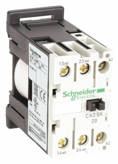 SCHNEIDER Control Relay: DIN-Rail Relay Mounting, 120V AC Coil Volt, 2NO - Combination DIN-Rail & Surface-Mounted Relays