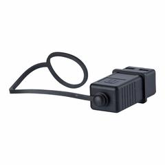 METZ CONNECT IP67 Protective Cap: Protective Cap, Plastic, V4 Plug, IP67/IP6X/IPX7, Black (MPN 1401048002KI). Key specifications — Brand: METZ CONNECT; For Use With: V4 Plug; IP Rating: IP67; Product Type: Protective Cap; Color: Black; Material: Plastic.