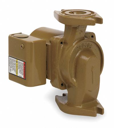 BELL & GOSSETT Circulating Pump: 1/15 hp HP, 115V AC, Bronze, 3, 25 gpm, 18 ft Max. Head - General-Purpose Inline Circulator Pumps