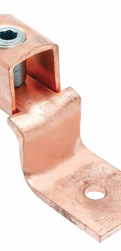 BURNDY Wire Connector: 2 AWG – 4/0 AWG Wire Sizes - Straight Mechanical Lugs with Offset Tongues