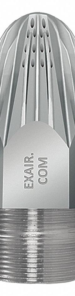 EXAIR Air Gun Nozzle: Aluminum/Zinc, 4 15/16 in Extension Lg, 1 1/4 in Male NPT Thread Size (MPN 1117). Key specifications — attr66384: Hard-Hitting Force; attr66393: Zinc; attr66401: Yes.