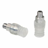 SCHMALZ Vacuum Pad Assembly: Multi-Bellows, 2.5 Folds, M5 Vacuum Port, 9.5 mm Pad Dia, Clear, 55 A (MPN 10.01.06.00037). Key specifications — attr1019136: 10.01.06.00037; attr1019138: SCHMALZ; attr1019139: 55 A.