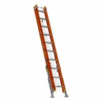 WERNER Extension Ladder: 24 ft Ladder Size, Fiberglass, 300 lb Load Capacity, 67 lb Wt, 2 Sections (MPN D6224-2VL). Key specifications — Color: Orange; Brand: WERNER; Included Features: Bubble Level; Removable Fly: Removable.