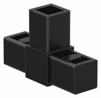 3-Way Tee Connector: 2 1/8 in x 3 1/4 in, Nylon, Unfinished, Black, 3-Way Tee (MPN 9230). Key specifications — Finish: Unfinished; Material: Nylon; Brand: 80/20; Product Type: 3-Way Tee Connector.