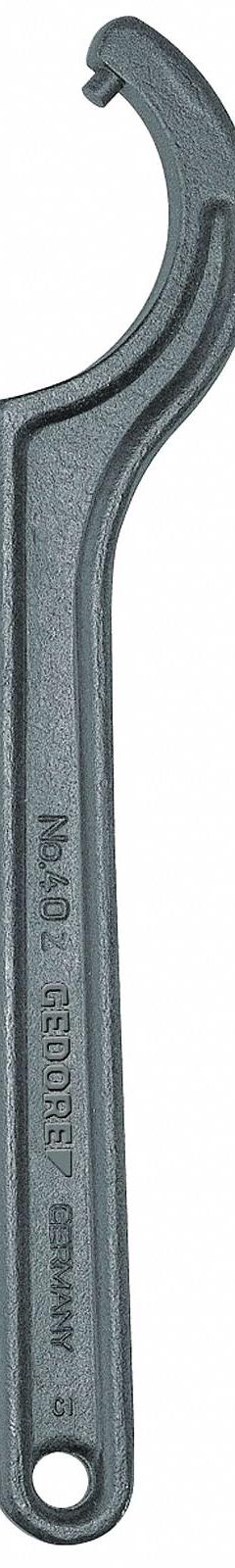 GEDORE Pin Spanner Wrench: 180 mm to 195 mm, 7/16 in Pin Dia, 18 1/4 in Overall Lg, 5/16 in Pin Lg (MPN 40 Z 180-195). Key specifications — attr309823: 180 mm to 195 mm; attr309829: No; attr309833: Round; attr324942: GEDORE.