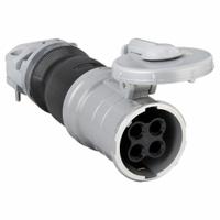 HUBBELL Pin and Sleeve Connector: Gray, 250V DC/600V AC, Three Phase, 100 A, 3 Pole, 4 Wire (MPN HBL4100CS2W). Key specifications — Brand: HUBBELL.