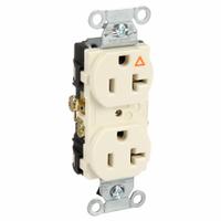 HUBBELL Receptacle: Duplex, 5-20, Light Almond, 125V AC, 20 A, 2 Pole / 3 Wire (MPN IG20CRLA)