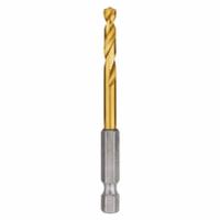 MILWAUKEE Hex Shank Drill Bit: 3/16", 135° Split Point, TiN-Coated HSS, Impact Rated (MPN 48-89-4609). Key specifications — attr1234973: Impact Rated; attr1234966: MILWAUKEE; attr1234978: 0.1875.