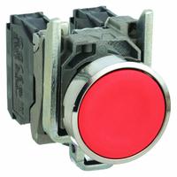 SCHNEIDER Flush Push Button Operator: Non-Illuminated, Flush Profile, Metallic, 22 mm, 1NO/1NC (MPN XB4BA45). Key specifications — Brand: SCHNEIDER; Action: Momentary; Series: XB4; Push Button Material Type: Metallic.