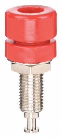 Banana Jack: Brass, Polycarbonate, 15 A Max Current, Red (MPN 5TXA0). Key specifications — Contact Material: Brass; Body Material: Brass; Brand: APPROVED VENDOR; Color: Red.