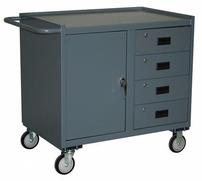 JAMCO Mobile Cabinet Workbench: 42 in x 27 in, Steel, 1,400 lb Overall Load Capacity - Mobile Cabinet Benches with Drawers & Shelves